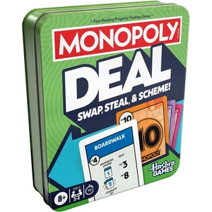 Monopoly Deal Card Game in Collectible Storage Tin | Ages 8+ | 2-5 Players | 15 Mins. | Fun Family Games for Kids, Teens, and Adults | Travel Games (Amazon Exclusive)