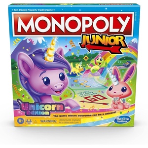 Monopoly Junior: Unicorn Edition Board Game | Magical-Themed Indoor Family Game | 2 to 4 Players | Preschool Games | Kids Gifts | Ages 5 and Up (Amazon Exclusive)
