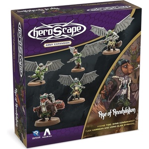 Renegade Game Studios Heroscape Age of Annihilation: Wing Commander Tuck Harrigan & Vorid Glidestrikers Army Expansion Board Game Miniatures