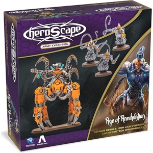 Renegade Game Studios Heroscape Army Expansion: Iron Lich Viscerot & Necrotech Wraithriders, 4 Unpainted Miniatures