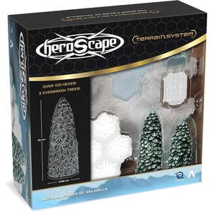 Renegade Game Studios Heroscape Terrain Expansion: The Snow Fields of Valhalla with 120 Hex-Tiles & 2 Evergreen Trees