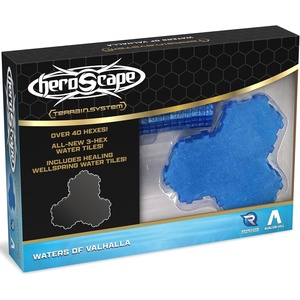 Renegade Game Studios Heroscape Waters of Valhalla Terrain Expansion – 40 Water Hexes & Healing Wellspring Tiles for Custom Battlefield Design