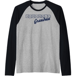 Scrabble Grandma Tiles Raglan Baseball Tee(Black/Athletic Heather)