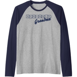 Scrabble Grandma Tiles Raglan Baseball Tee(Navy Blue/Athletic Heather)