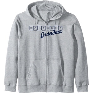 Scrabble Grandma Tiles Zip Hoodie(Heather Grey)