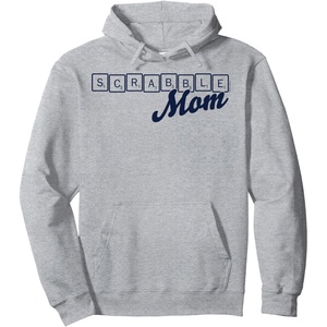 Scrabble Mother’s Day Mom Tiles Logo Pullover Hoodie(Heather Grey)