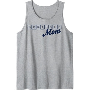 Scrabble Mother’s Day Mom Tiles Logo Tank Top(Heather Grey)