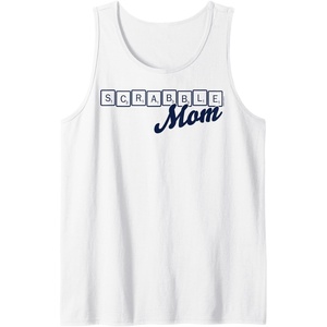 Scrabble Mother’s Day Mom Tiles Logo Tank Top(White)
