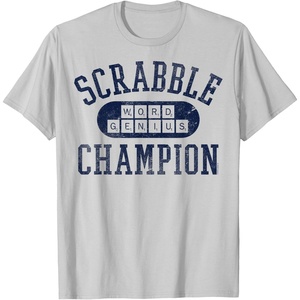 Scrabble Word Genius Scrabble Champion T-Shirt(Silver Grey)