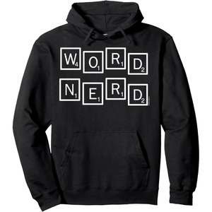 Scrabble Word Nerd Tiles Pullover Hoodie(Black)