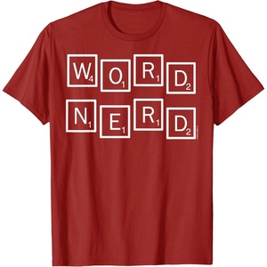 Scrabble Word Nerd Tiles T-Shirt(Cranberry Red)