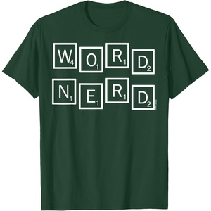 Scrabble Word Nerd Tiles T-Shirt(Dark Green)
