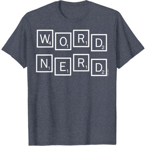 Scrabble Word Nerd Tiles T-Shirt(Heather Blue)