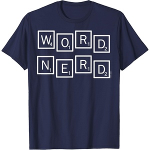 Scrabble Word Nerd Tiles T-Shirt(Navy Blue)