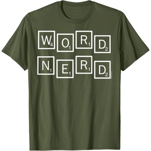 Scrabble Word Nerd Tiles T-Shirt(Olive Green)