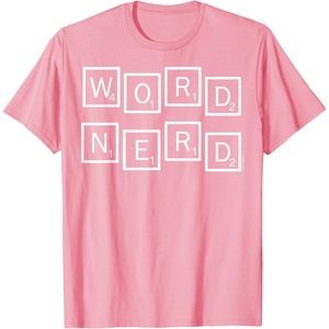 Scrabble Word Nerd Tiles T-Shirt(Pink)