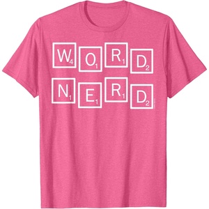 Scrabble Word Nerd Tiles T-Shirt(Pink Heather)