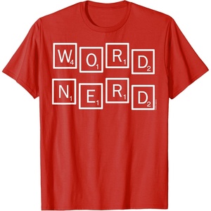 Scrabble Word Nerd Tiles T-Shirt(Red)