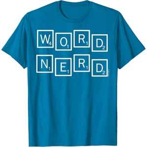 Scrabble Word Nerd Tiles T-Shirt(Sapphire Blue)