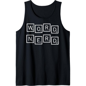 Scrabble Word Nerd Tiles Tank Top(Black)