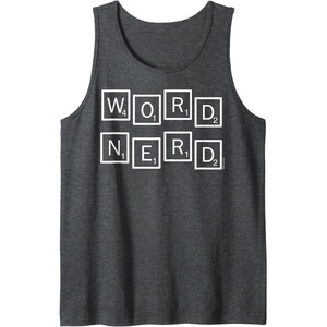 Scrabble Word Nerd Tiles Tank Top(Dark Heather Grey)