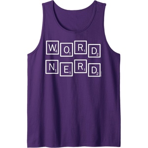 Scrabble Word Nerd Tiles Tank Top(Purple)
