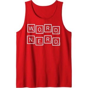 Scrabble Word Nerd Tiles Tank Top(Red)