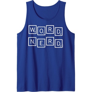 Scrabble Word Nerd Tiles Tank Top(Royal Blue)