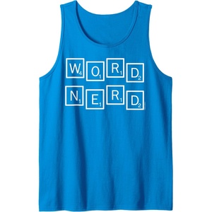 Scrabble Word Nerd Tiles Tank Top(Sapphire Blue)