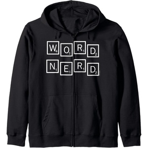 Scrabble Word Nerd Tiles Zip Hoodie(Black)