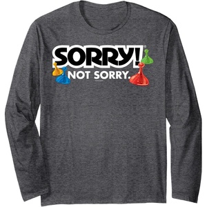 Sorry Not Sorry Logo Long Sleeve T-Shirt(Dark Heather Grey)