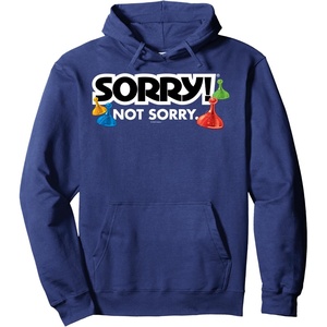 Sorry Not Sorry Logo Pullover Hoodie(Navy Blue)