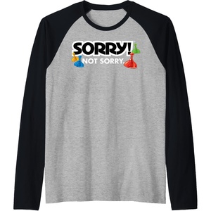 Sorry Not Sorry Logo Raglan Baseball Tee(Black/Athletic Heather)