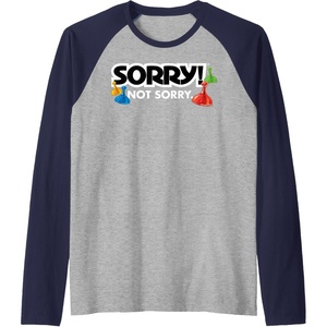 Sorry Not Sorry Logo Raglan Baseball Tee(Navy Blue/Athletic Heather)