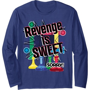 Sorry Revenge Is Sweet Long Sleeve T-Shirt(Navy Blue)