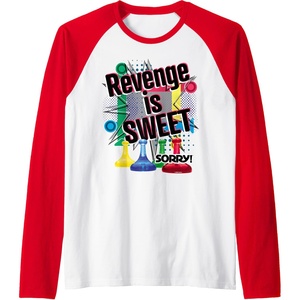 Sorry Revenge Is Sweet Raglan Baseball Tee(Red/White)