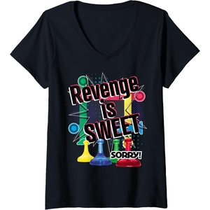 Sorry Revenge Is Sweet V-Neck T-Shirt(Black)