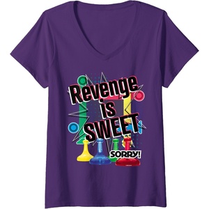 Sorry Revenge Is Sweet V-Neck T-Shirt(Purple)