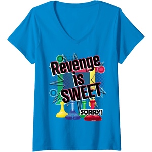 Sorry Revenge Is Sweet V-Neck T-Shirt(Sapphire Blue)