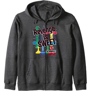 Sorry Revenge Is Sweet Zip Hoodie(Dark Heather Grey)
