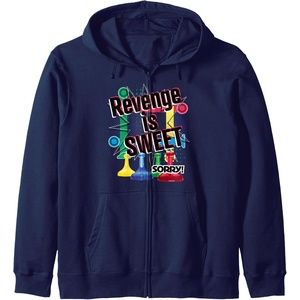 Sorry Revenge Is Sweet Zip Hoodie(Navy Blue)