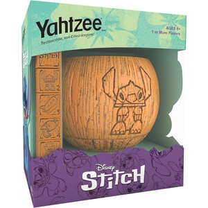 YAHTZEE: Disney Stitch, Collectible Tiki Style Dice Cup, Classic Dice Game Based on Disney’s Lilo & Stitch, Great for Family Night, Officially Licensed Disney Game & Merchandise