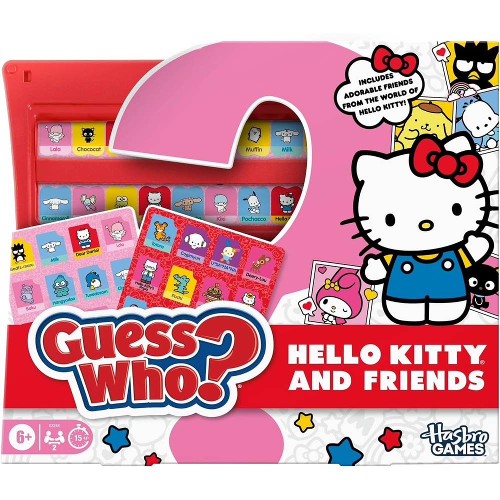 image:imageHasbro Gaming Guess Who Hello Kitty and Friends Edition Game Officially Licensed Sanrio Games for Kids 2 Players 15 Mins Travel Friendly Ages 6