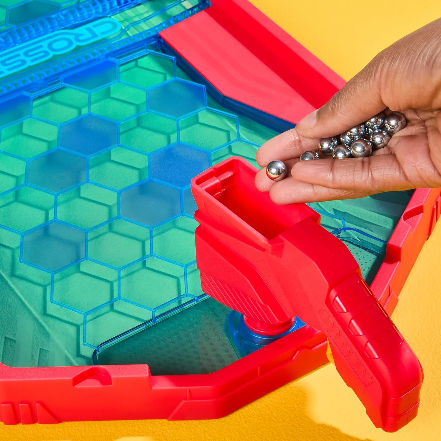 image:imageHasbro Gaming Crossfire Game Indoor Active Game for Kids and Teens 2 Blasters Marbles Arena Fun Family Board Games 2 Players 10 Mins Ages 7
