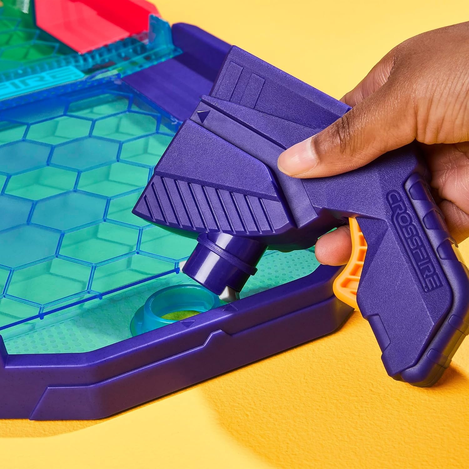 image:imageHasbro Gaming Crossfire Game Indoor Active Game for Kids and Teens 2 Blasters Marbles Arena Fun Family Board Games 2 Players 10 Mins Ages 7