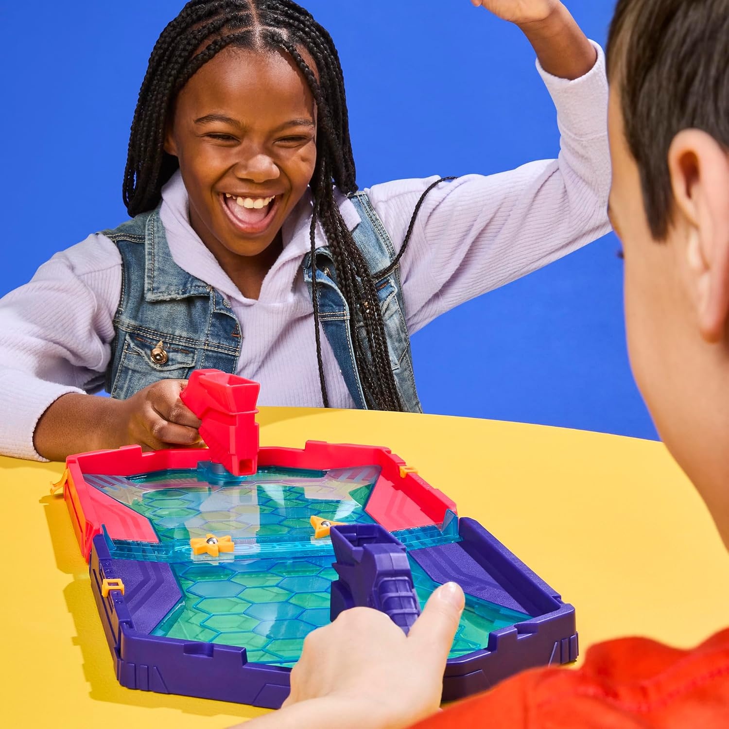 image:imageHasbro Gaming Crossfire Game Indoor Active Game for Kids and Teens 2 Blasters Marbles Arena Fun Family Board Games 2 Players 10 Mins Ages 7